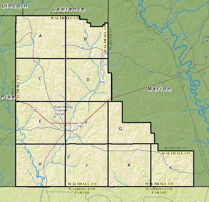 Walthall County Borehole Collection MSDEQ Geology